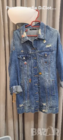 Дълго дънково яке S, снимка 2 - Якета - 29414350