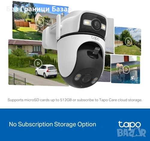 Нова Tapo 2K 3MP Dual Lens външна охранителна камера Alexa охрана дом, снимка 5 - IP камери - 53009261