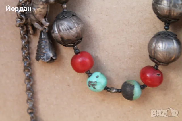 Сребърен гердан Бирма,Непал, снимка 5 - Колиета, медальони, синджири - 47270328