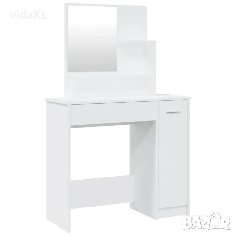 vidaXL Тоалетка с огледало, бяла, 86,5x35x136 см, снимка 1 - Тоалетки - 56147809