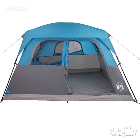 vidaXL Семейна палатка кабина, 6-местна, синя, водоустойчива, снимка 7 - Палатки - 56148310