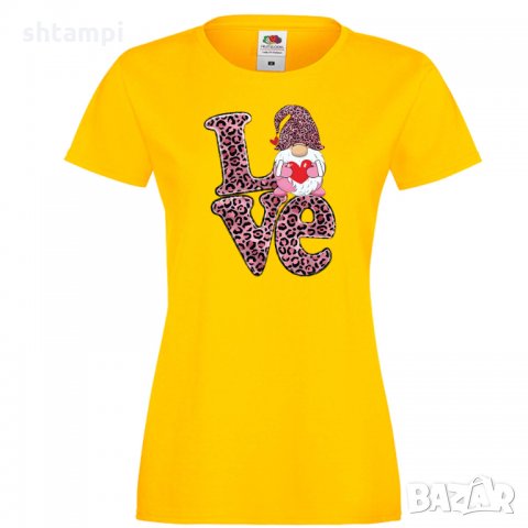 Дамска тениска Love Gnome Valentine's 11, снимка 10 - Тениски - 35552050