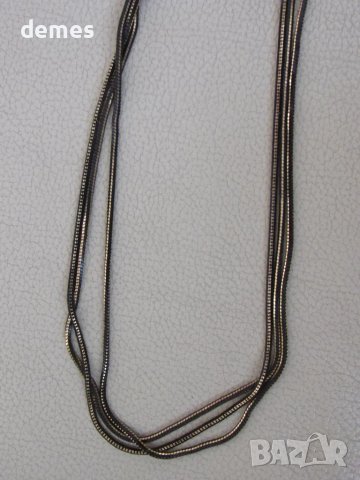 Метално триредово колие, ново, снимка 4 - Колиета, медальони, синджири - 49639491