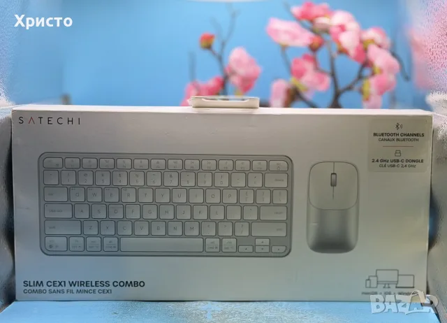 НОВО!!! Безжична клавиатура + мишка SATECHI SLIM CEX1 WIRELESS COMBO, снимка 2 - Клавиатури и мишки - 56065084