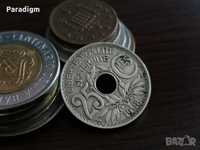 Mонета - Франция - 25 сентима | 1918г.