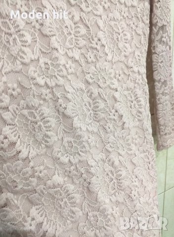 AMISU блуза с дантела цвят пудра, снимка 4 - Блузи с дълъг ръкав и пуловери - 30379597