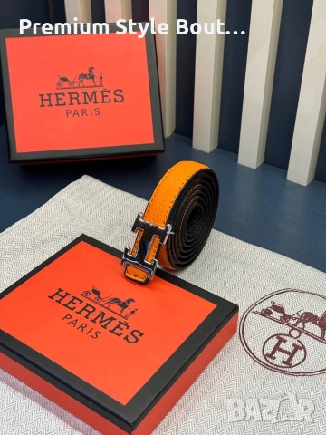 Колани hermes от естествена кожа в кутия 2см, снимка 4 - Колани - 53933169