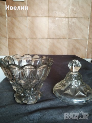 стара кристална захарница,бонбониера арт деко, снимка 4 - Антикварни и старинни предмети - 29576045