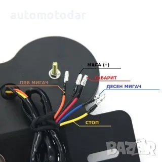 Стоп за мотор със стойка номер и мигачи, снимка 4 - Аксесоари и консумативи - 48678421