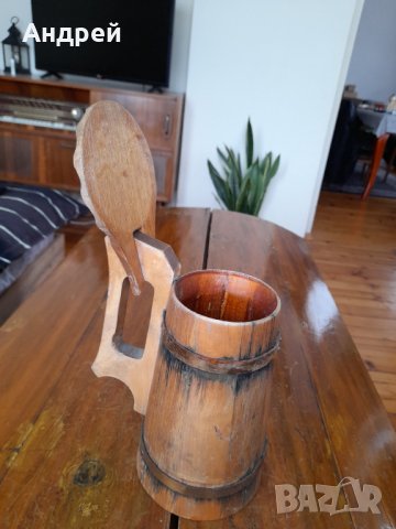 Стара дървена халба,чаша, снимка 4 - Други ценни предмети - 39069603