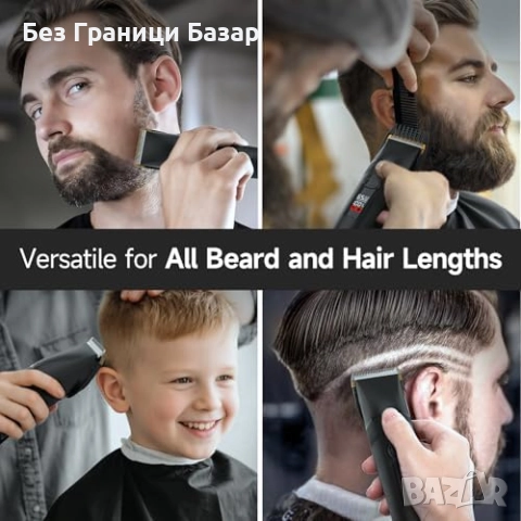 Нов мъжки Професионален тример за брада и коса с 5 степени и 4 гребена, снимка 6 - Машинки за подстригване - 52463403