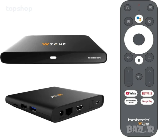 TV Box, Botech Wzone 4K, Android TV/ Андроид ТВ 12, Netflix, НОВ