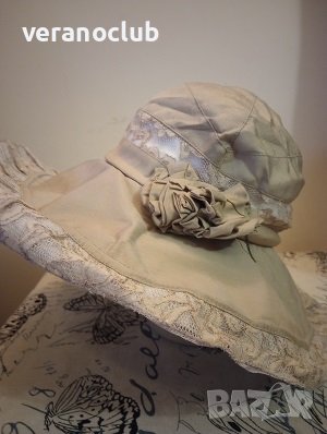 Кокетна капела Лукс от памучен плат, снимка 8 - Шапки - 39857499