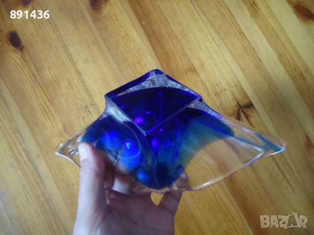 Стъклена германска бонбониера цветно стъкло, снимка 3 - Сервизи - 51014729