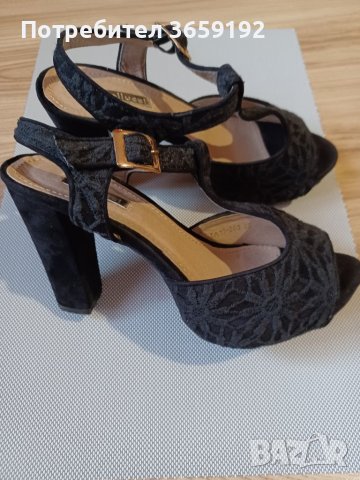 Дамски сандали Bellucci велур , снимка 3 - Дамски обувки на ток - 40196222