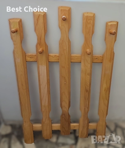 Масивна стенна закачалка от чам с пет сектора, снимка 4 - Закачалки - 52834511