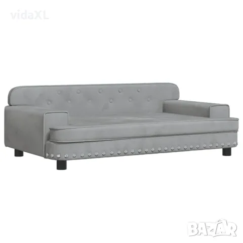 vidaXL Кучешко легло светлосиво 90x53x30 см кадифе