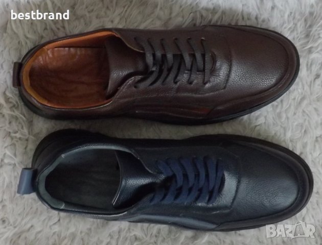 Обувки, естествена кожа, кафяви и сини, код 5/78, снимка 4 - Ежедневни обувки - 42893814