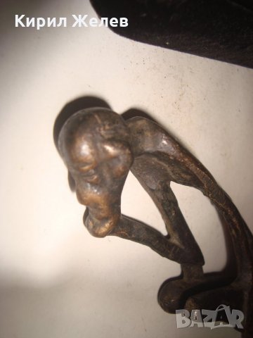 СТАРА БРОНЗОВА АФРИКАНСКА СТАТУЕТКА РЪЧНА ЕТНО АРТ ИЗРАБОТКА УНИКАТ с ТЪМНА ПАТИНА ФИГУРА 16647, снимка 15 - Статуетки - 31697021