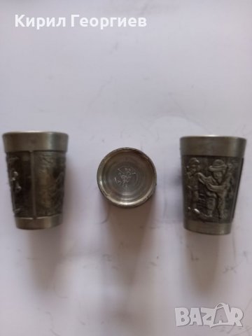 Три релефни цинкови  чашки за ракия. , снимка 2 - Чаши - 39158628