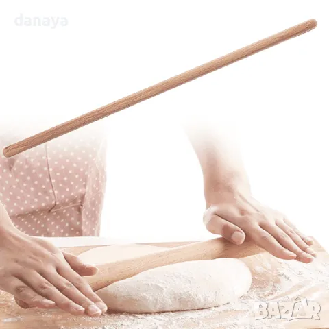 2434 Дървена точилка за разточване на тесто, 69см