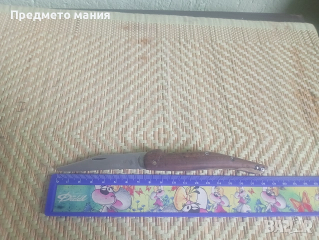 Сгъваемо ножче с дървена дръжка – занаятчийска изработка, снимка 2 - Ножове - 54353581