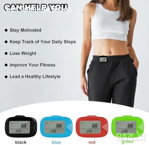 Нов Преносим спортен педометър с калории, разстояние и време за спорт, снимка 6 - Други спортове - 47652559