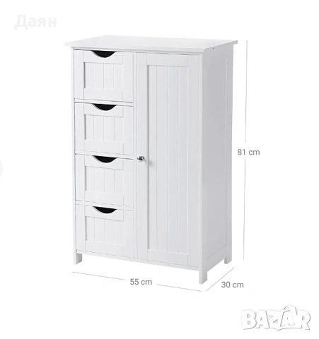 Шкаф за баня VASAGLE, снимка 6 - Шкафове - 53153443