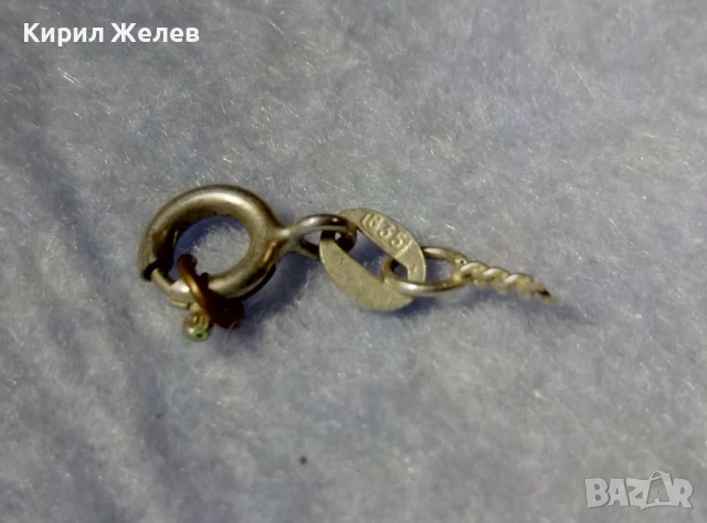 СТАРА СРЕБЪРНА КАРАБИНКА ЗАКОПЧАЛКА За КОЛИЕ ЛАНЕЦ ВЕРИЖКА ГРИВНА СРЕБРО 835 ПРОБА 40212, снимка 7 - Антикварни и старинни предмети - 50510829