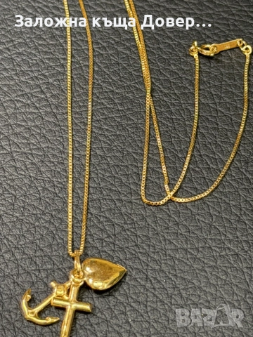 Златен Ланец синджир  с вяра надежда любов  златно ланче 14 к 585 gold zlato zlatni lanec lance