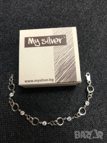 Сребърна гривна с бял циркон от "My Silver", снимка 9 - Гривни - 36703242
