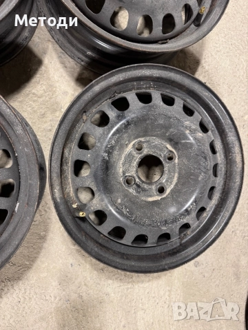 Железни джанти GM 14 4х100, снимка 4 - Гуми и джанти - 52519794