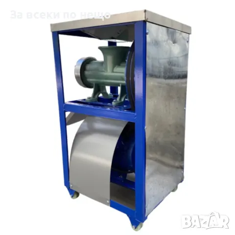 Професионална чугунена месомелачка №32 с електромотор, двоен ремък и плот от неръждавейка, снимка 5 - Други инструменти - 50328066