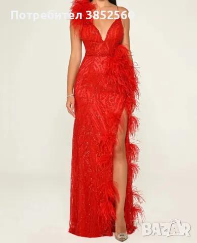 Дълга официална рокля (червена)