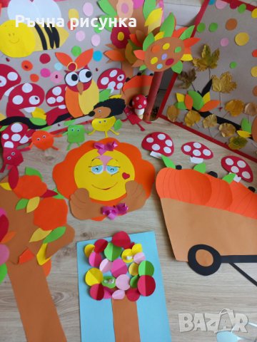 Голяма ръчно изработена есенна украса, снимка 8 - Декорация за дома - 38269486