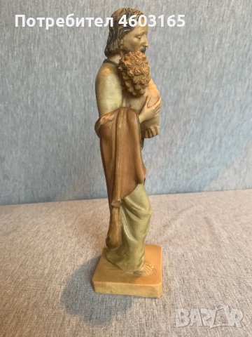 стара   фигурка на Йосиф и Младенеца, снимка 2 - Антикварни и старинни предмети - 53938260