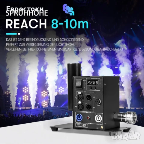 DMX Цифрова CO2 джет машина, машина за дим, професионален CO2 сценичен , снимка 7 - Други машини и части - 50854148