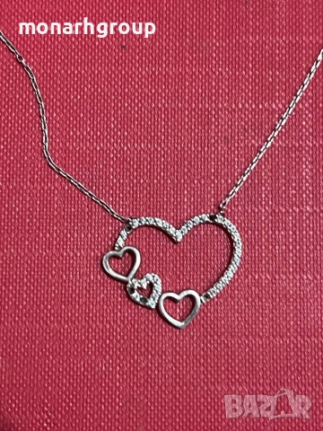 Сребърен гердан, снимка 2 - Колиета, медальони, синджири - 52743401