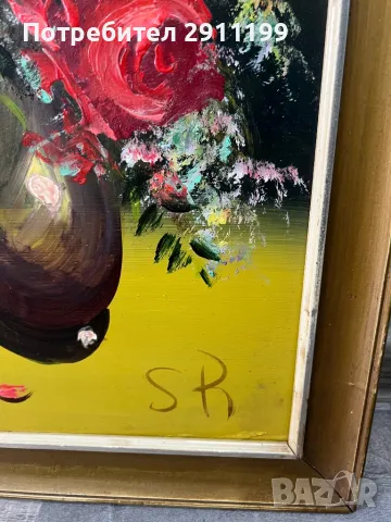 Маслена картина – цветя, снимка 5 - Картини - 50331900