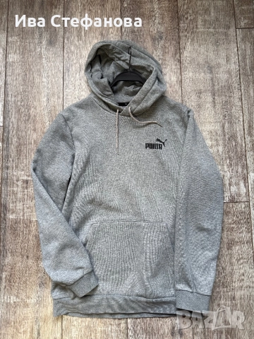 Wow 🩶сива оригинална маркова качулка ватирана блуза худи суичър сива Puma Пума . 100’%!оригинална