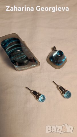 Комплект пръстен, висулка и обици 