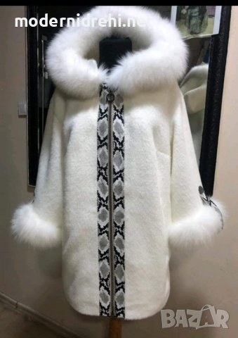 Дамско елегантно палто с лисица код 322, снимка 1 - Палта, манта - 40199159