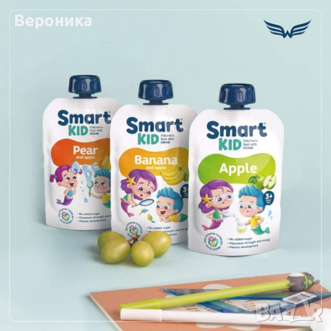 Smart Kid Vertera пакети 15/30бр.-Детска храна с морски водорасли- Здраве всеки ден!, снимка 7 - Прибори, съдове, шишета и биберони - 44595694