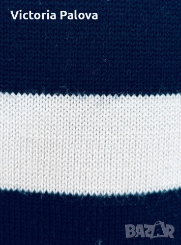 Раиран пуловер COS в тъмносиньо и кремаво, снимка 5 - Блузи с дълъг ръкав и пуловери - 54284004