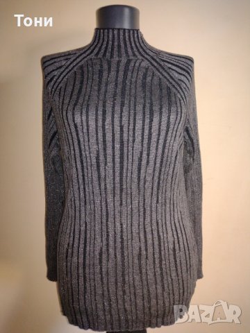 Мека блуза с ламе в цвят меланж , снимка 1 - Блузи с дълъг ръкав и пуловери - 34520606