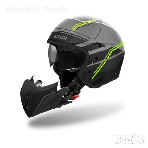 Каска Airoh J110 Slim Yellow Matt, снимка 4 - Аксесоари и консумативи - 51784053