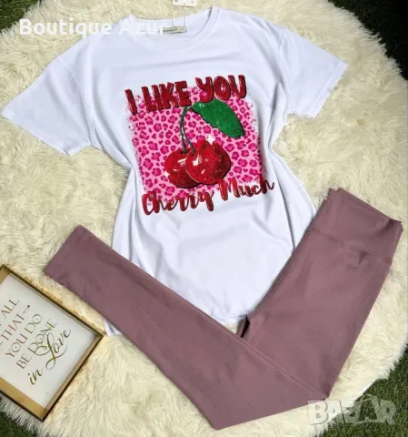 дамски комплекти тениска и клин , снимка 16 - Комплекти - 50332258