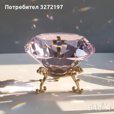 Бохемска Кристална Украса С Форма На Диамант, Със Стойка,различни цветове, снимка 15 - Декорация за дома - 48252366