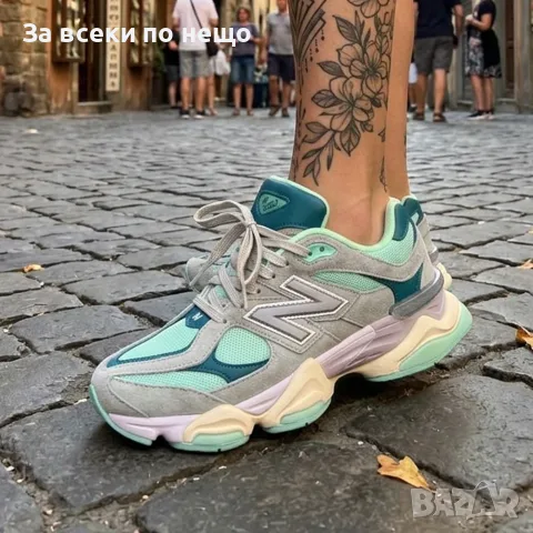 New Balance 9060 Дамски Маратонки👟Дамски Спортни Обувки Ню Баланс Сиво, Мента и Тюркоаз Код S462, снимка 3 - Маратонки - 55933838