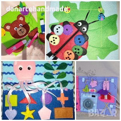 Тиха книжка по метода Монтесори/Развиваща книжка за най-малките, снимка 8 - Образователни игри - 39386167